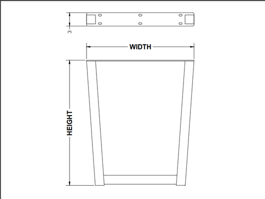 Customizable Trapezoid Narrow Tube Leg - Black Powder Coat